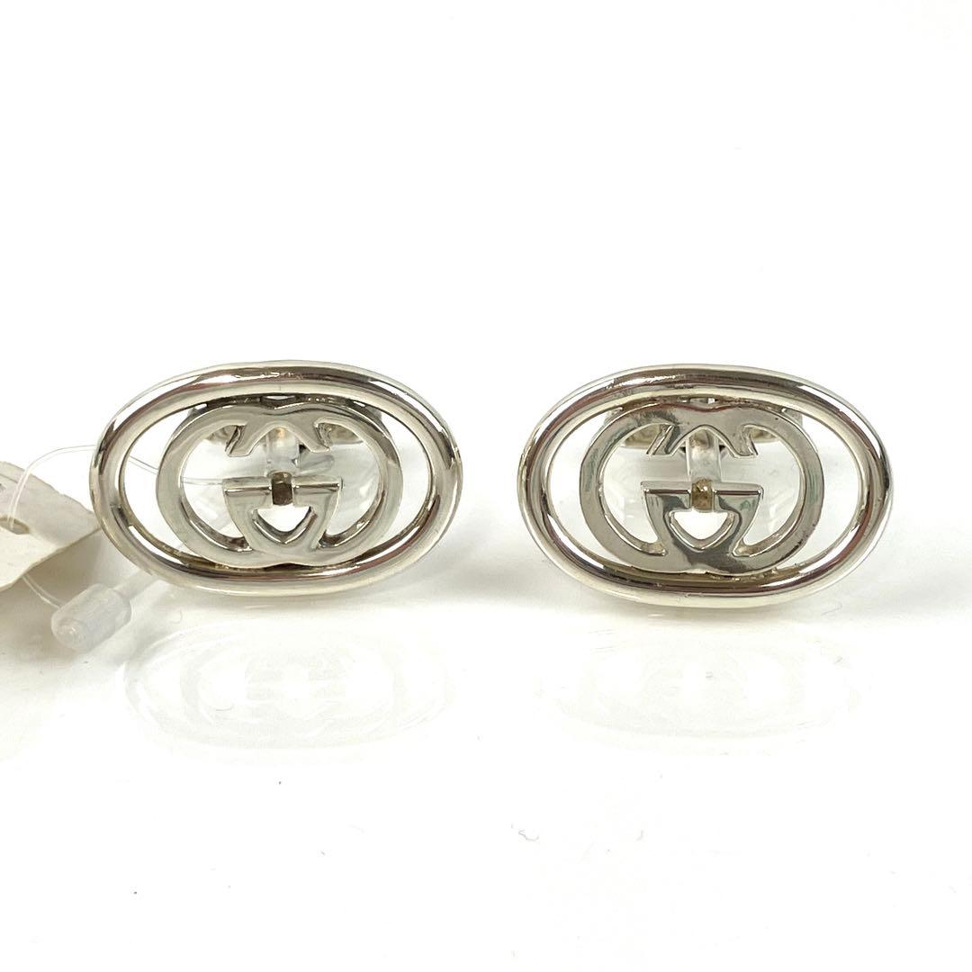 Y　美品　グッチ　カフス　カフリンクス　GGインターロッキング　シルバー9
