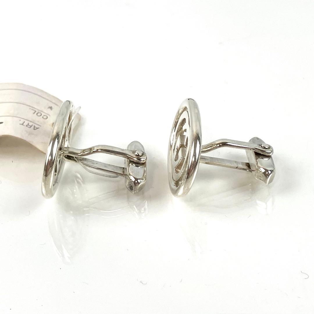 Y　美品　グッチ　カフス　カフリンクス　GGインターロッキング　シルバー9