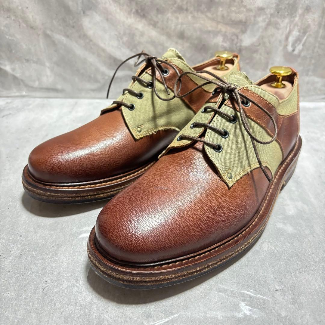 【新品未使用】BUTTERO ドレスシューズ 27cm レザー キャンバス