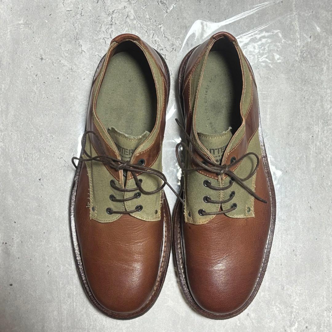 【新品未使用】BUTTERO ドレスシューズ 27cm レザー キャンバス