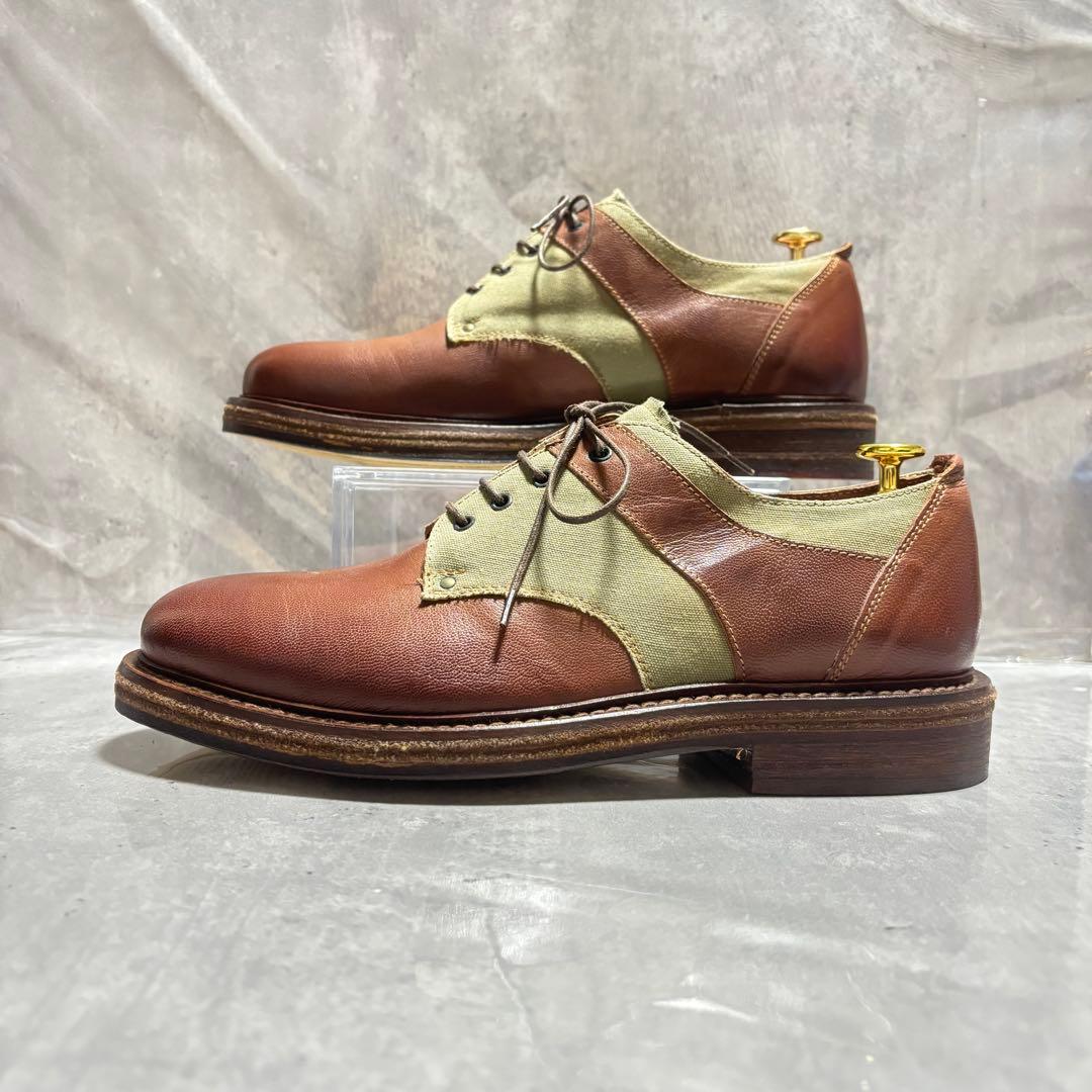 【新品未使用】BUTTERO ドレスシューズ 27cm レザー キャンバス