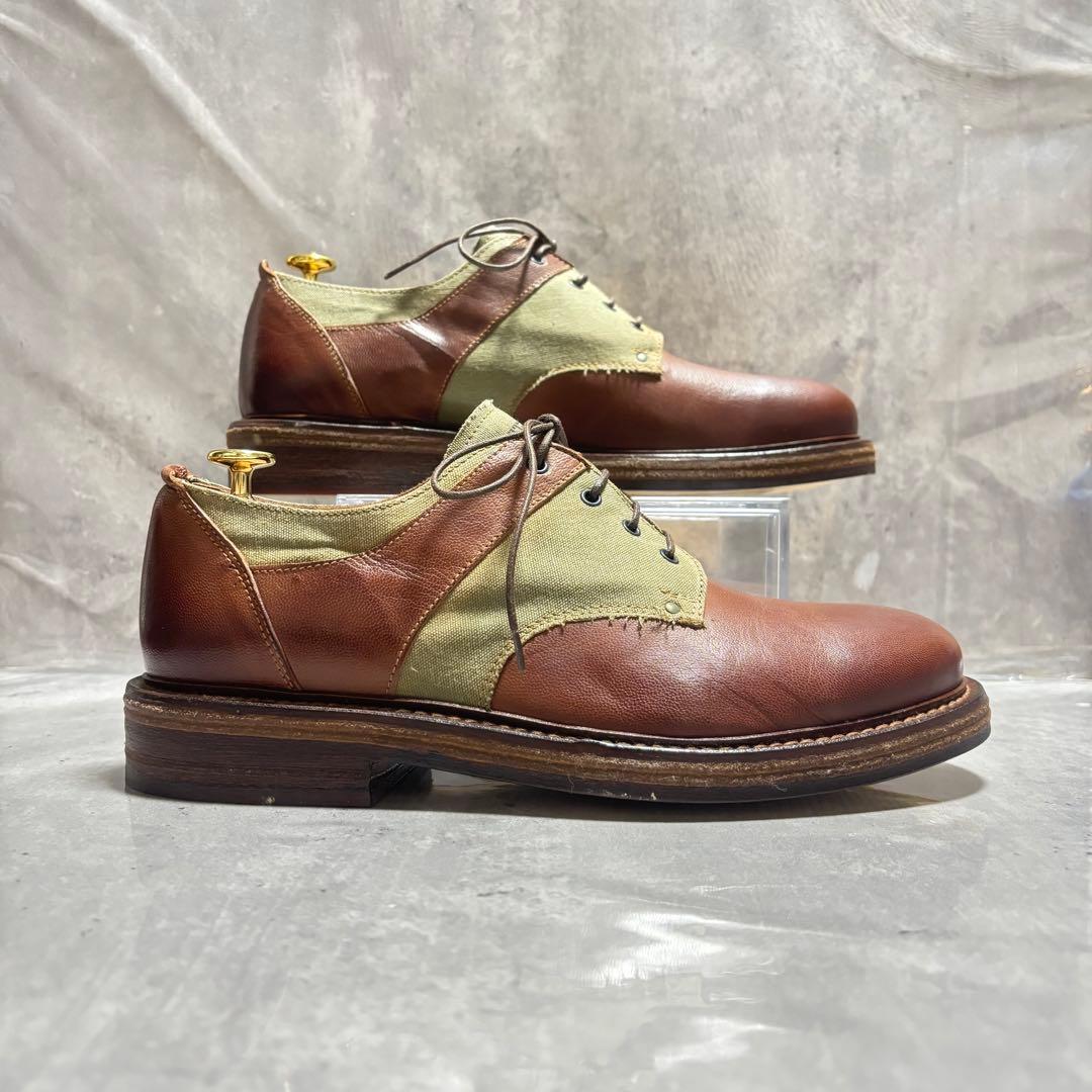 【新品未使用】BUTTERO ドレスシューズ 27cm レザー キャンバス