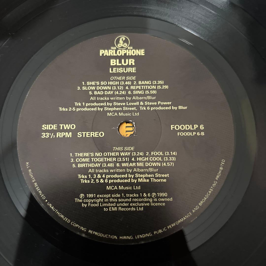 blur ブラー leisure レコード UK盤 1991年