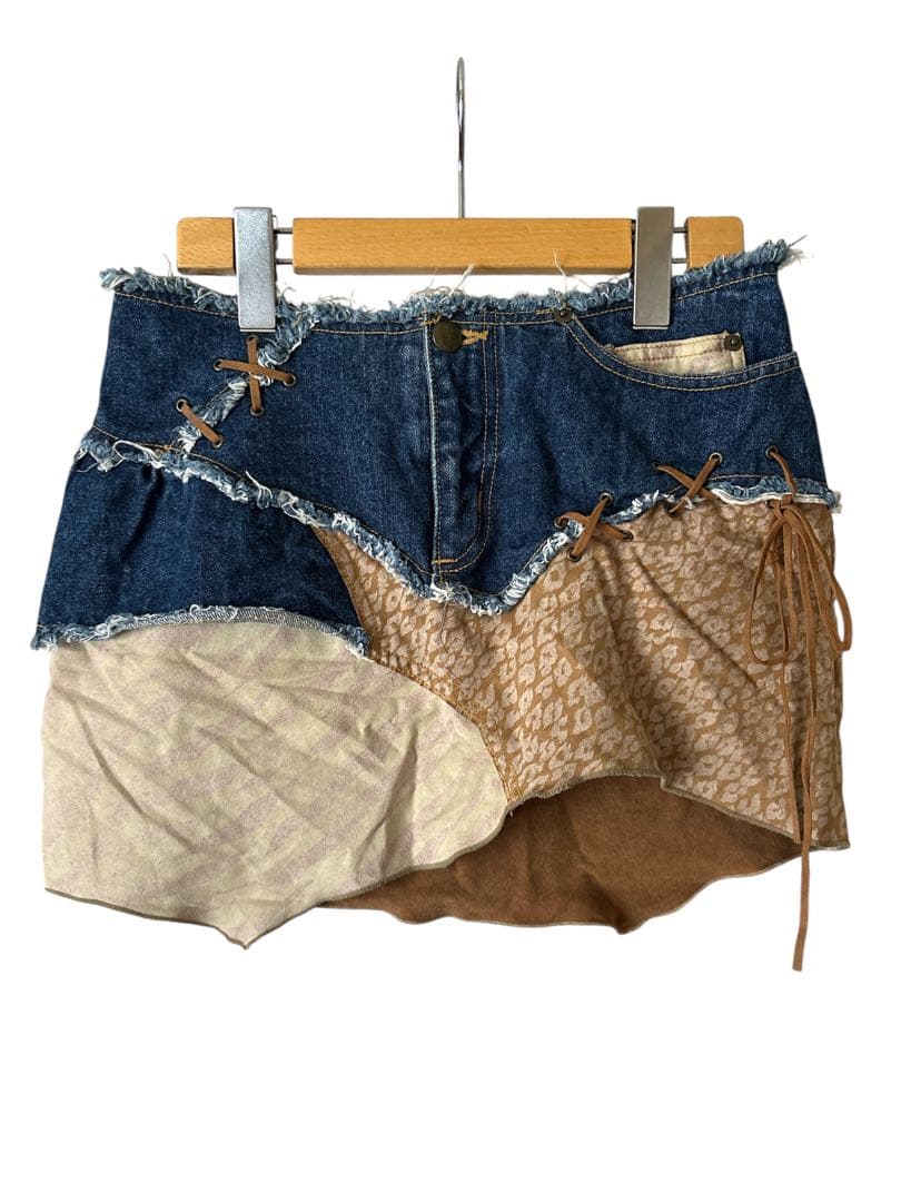 ティアラ ミニスカート デニム ヒョウ ゼブラ y2k 平成ギャル グランジ