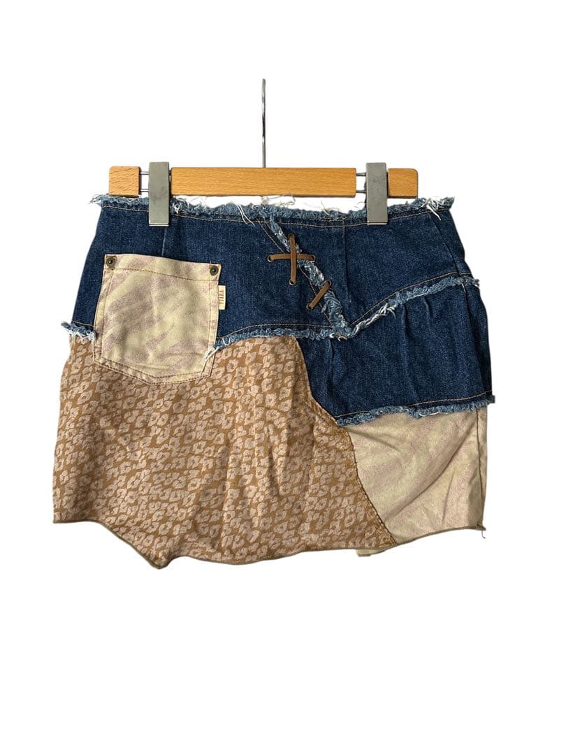 ティアラ ミニスカート デニム ヒョウ ゼブラ y2k 平成ギャル グランジ