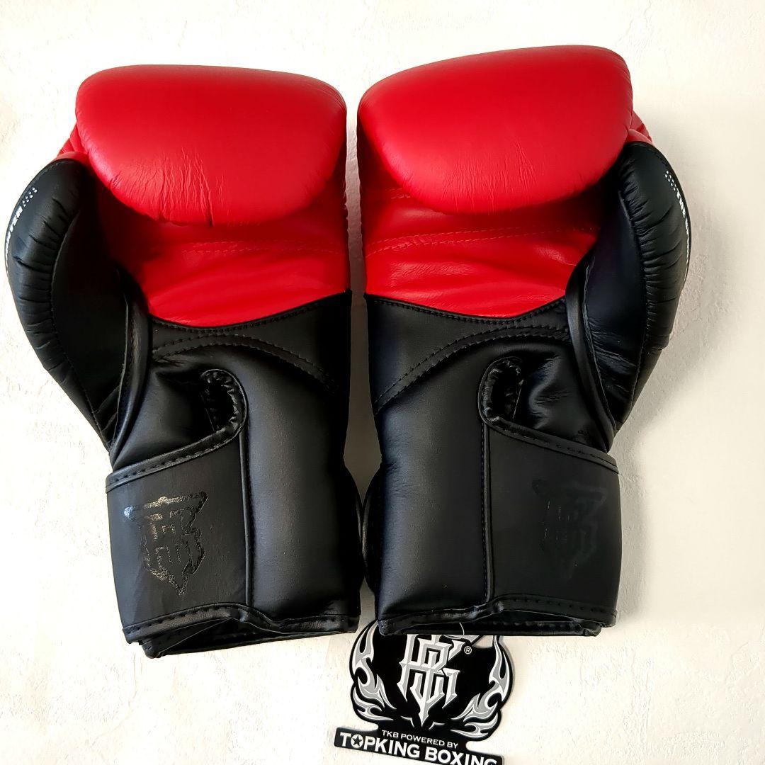 未使用TOPKING8ozツートンカラーボクシンググローブ　本皮　黒レッド