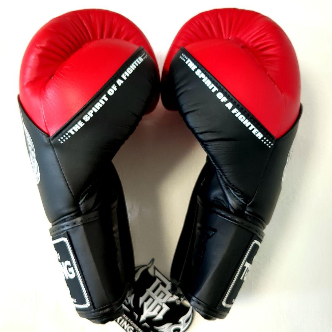 未使用TOPKING8ozツートンカラーボクシンググローブ　本皮　黒レッド