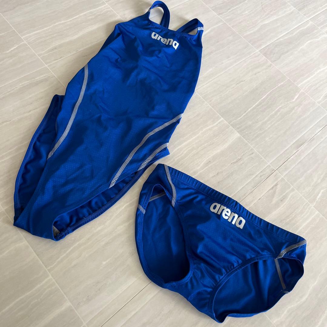 arena アリーナ　競泳水着　男女XOサイズ　ブルー　2枚セット　中古美品！
