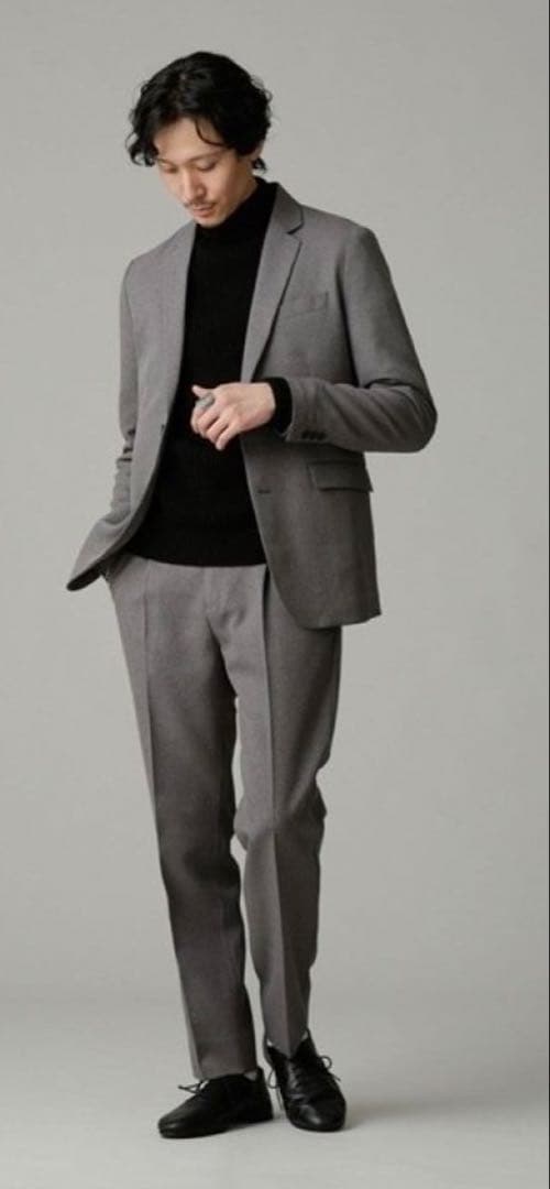 ナノユニバース LB.03 ウーリーツイル セットアップスーツグレーM