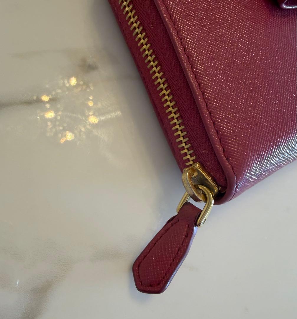 PRADA プラダ リボン 長財布　ゴールド金具　サフィアーノレザー