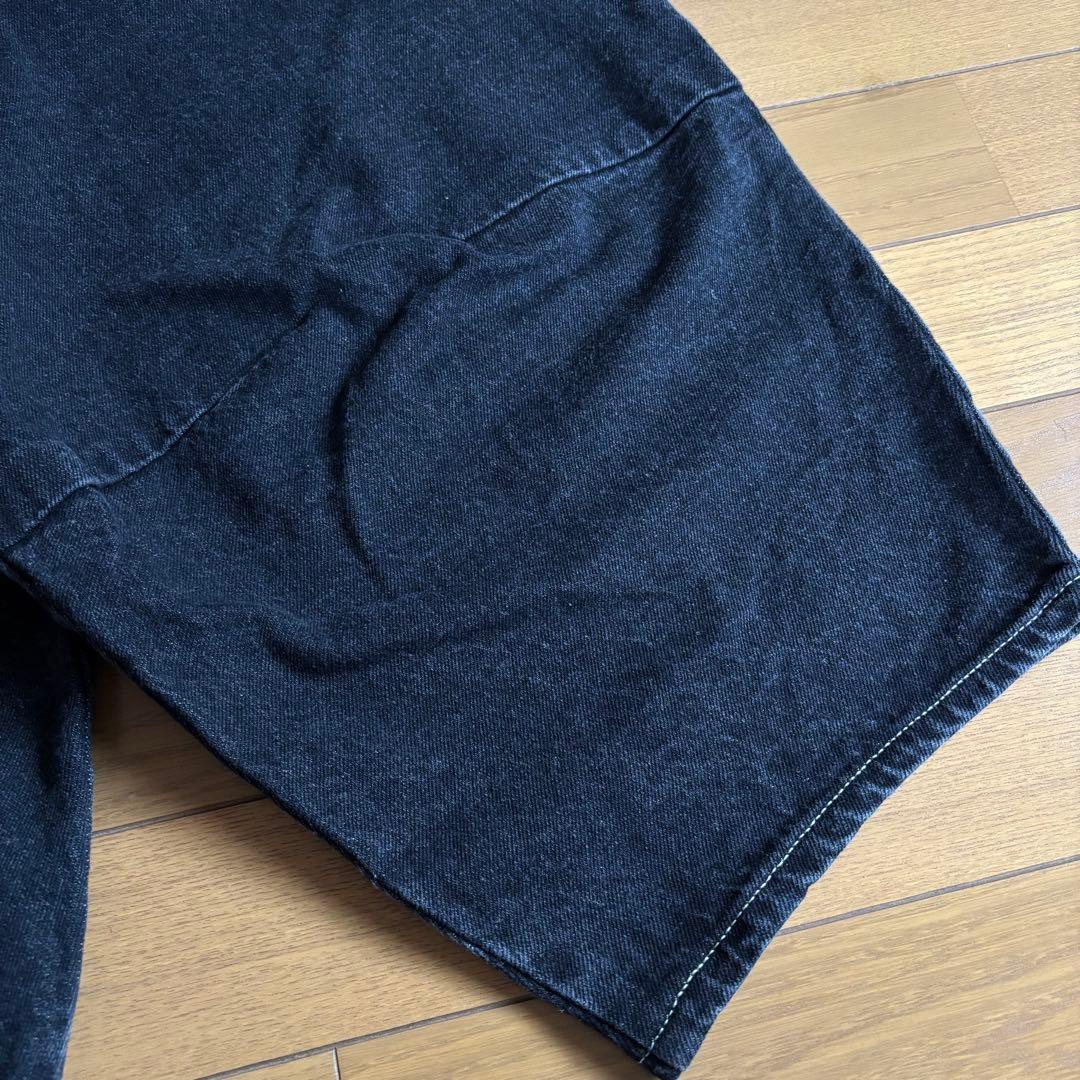 tumugu: 12ozコットンリネンデニム　ティンカーパンツ ブラック