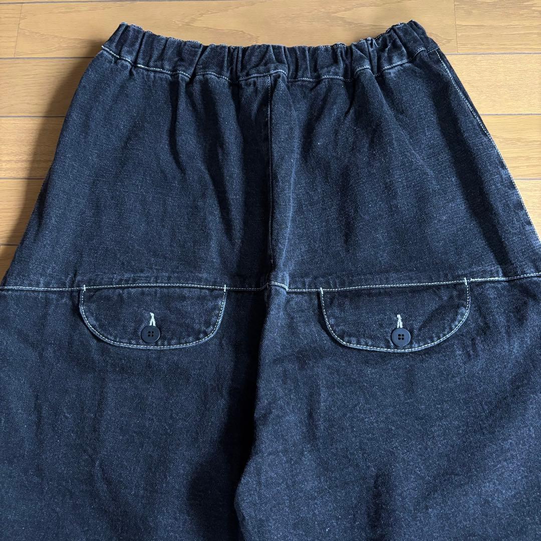 tumugu: 12ozコットンリネンデニム　ティンカーパンツ ブラック