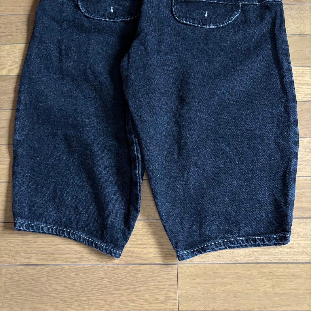 tumugu: 12ozコットンリネンデニム　ティンカーパンツ ブラック