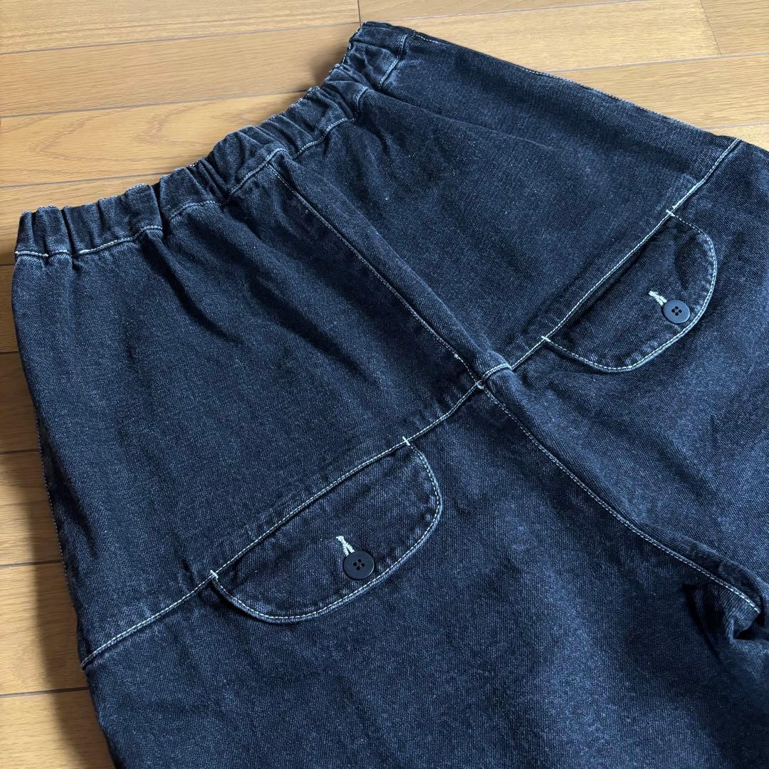 tumugu: 12ozコットンリネンデニム　ティンカーパンツ ブラック