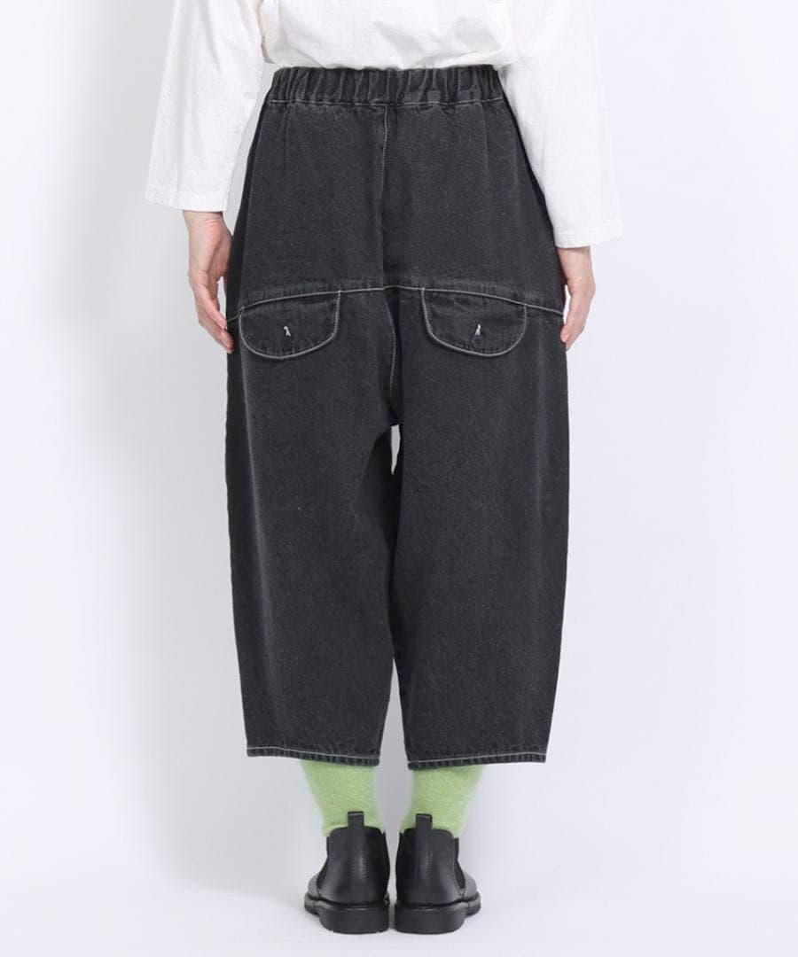 tumugu: 12ozコットンリネンデニム　ティンカーパンツ ブラック