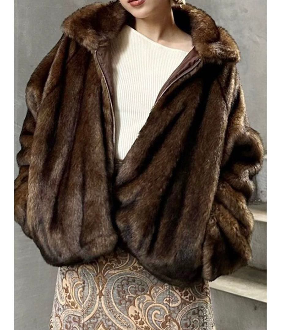 MURUA フェイクファーブルゾン　ファーコート