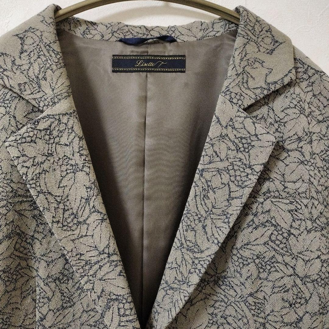 美品リゼッタ　キツネと葡萄リネンウールジャガード　ジャケット日本製