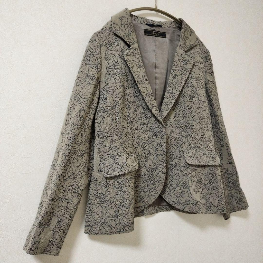 美品リゼッタ　キツネと葡萄リネンウールジャガード　ジャケット日本製