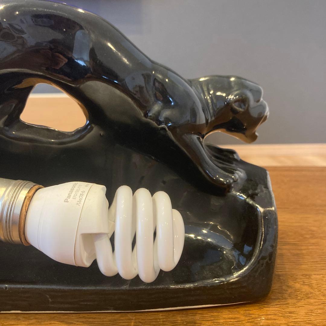 50年代 ビンテージ ブラックパンサー ランプ　陶器