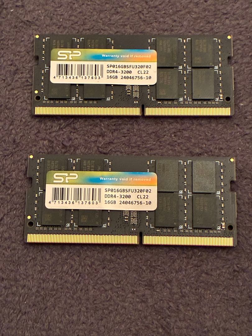 シリコンパワー ノートPC用 DDR4-3200 16GB×2枚 (32GB)