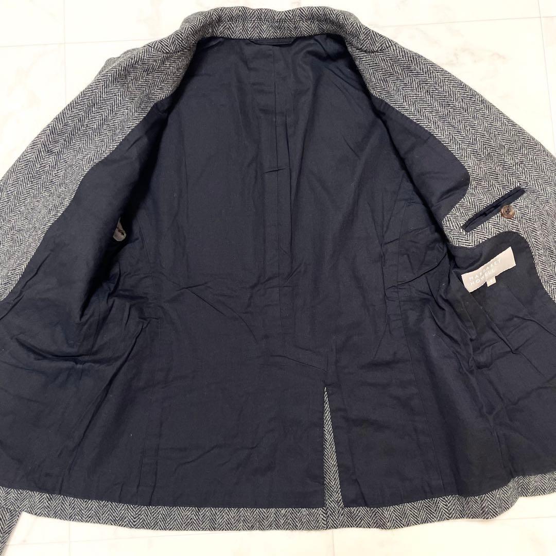 美品 マーガレットハウエル ウール ヘリンボーン 2B テーラードジャケット 2