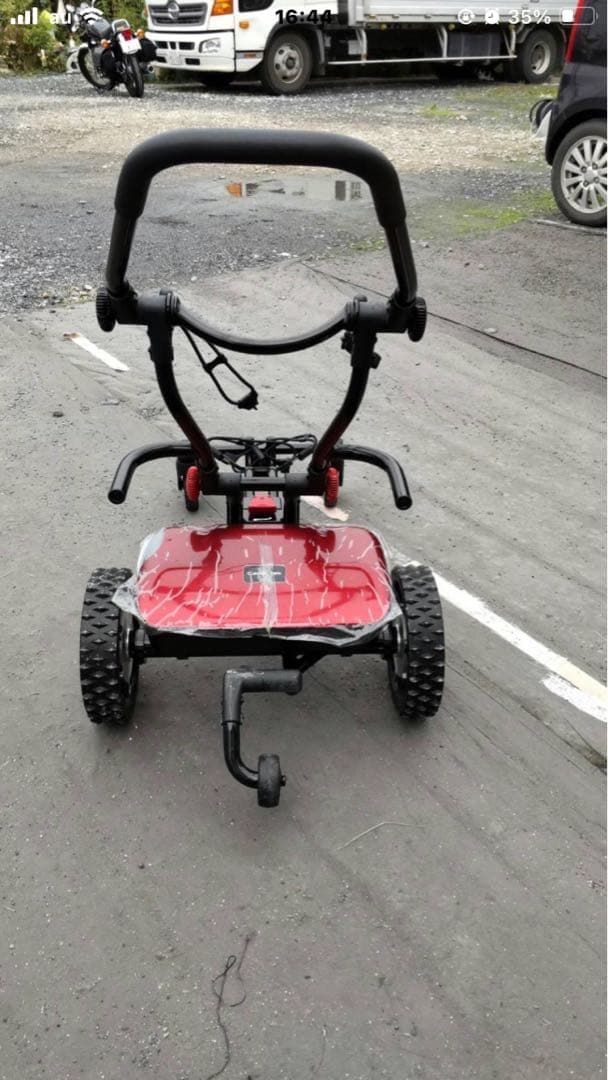 折りたたみ式電動ゴルフカート CT-2000-BA-R2 リモコン付き（レッド)