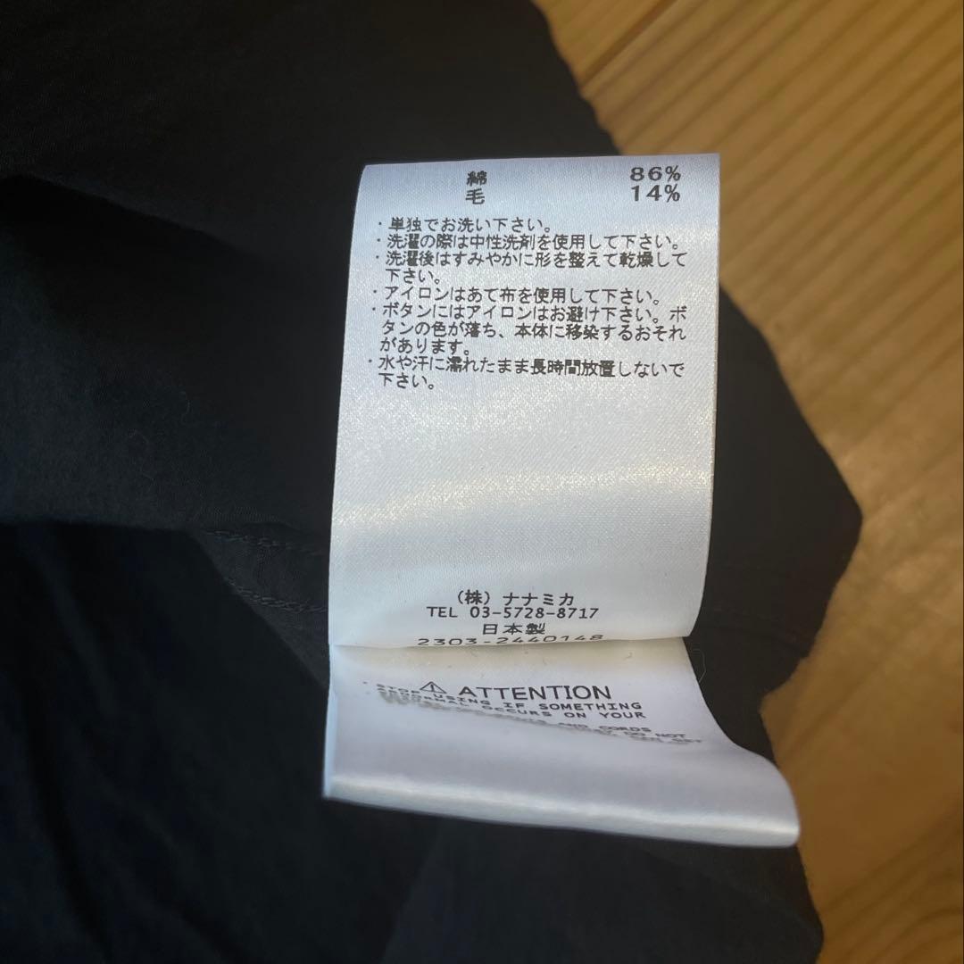 新品 ナナミカ 黒 M コットンウールデッキシャツ ユーティリティ ジャケット