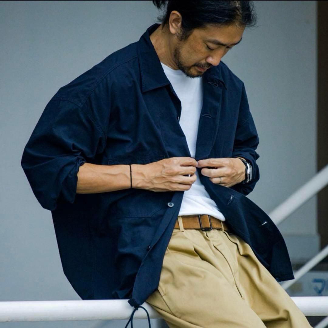 新品 ナナミカ 黒 M コットンウールデッキシャツ ユーティリティ ジャケット