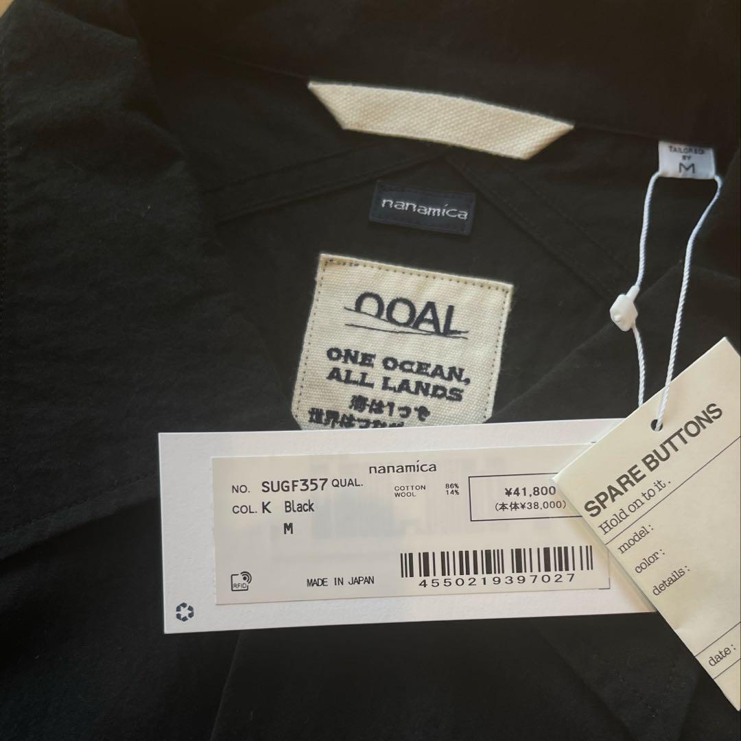 新品 ナナミカ 黒 M コットンウールデッキシャツ ユーティリティ ジャケット