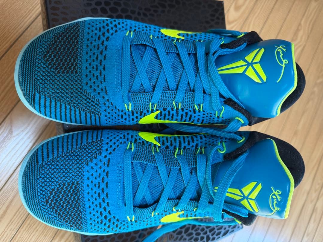 現*猫様 Nike Kobe9 バスケットボールシューズ 青/黄緑