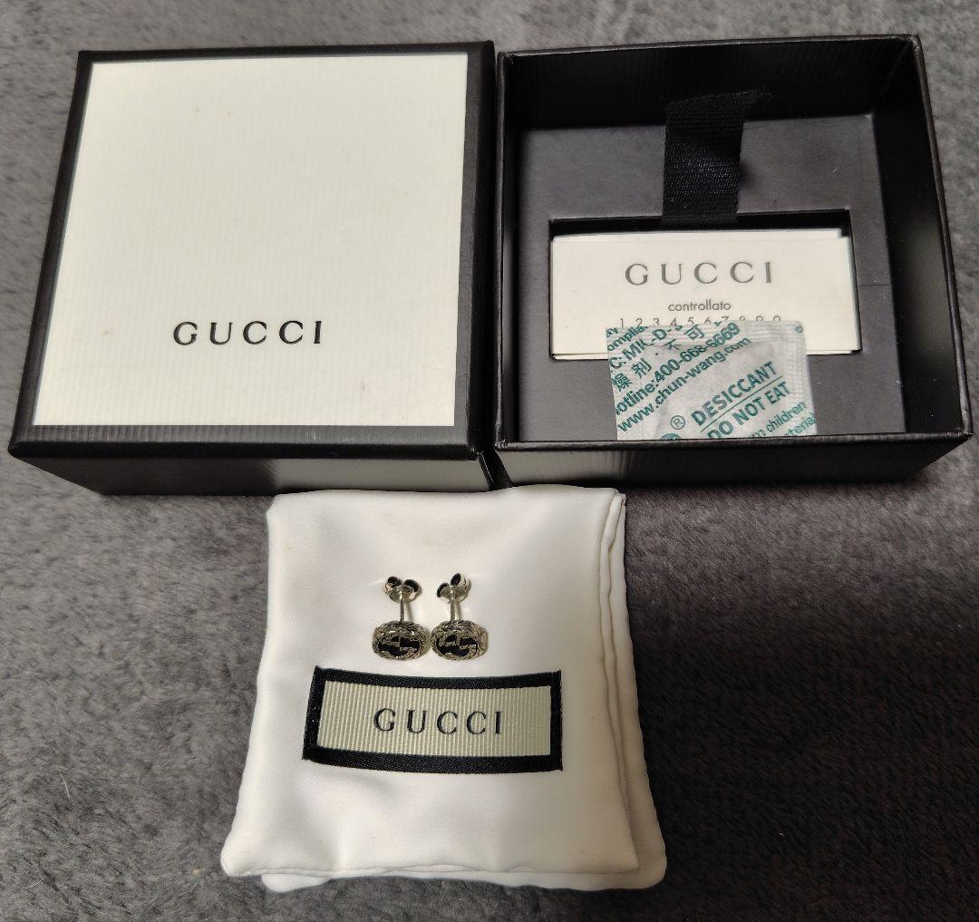 未使用 GUCCI グッチ 両耳ピアス インターロッキングG