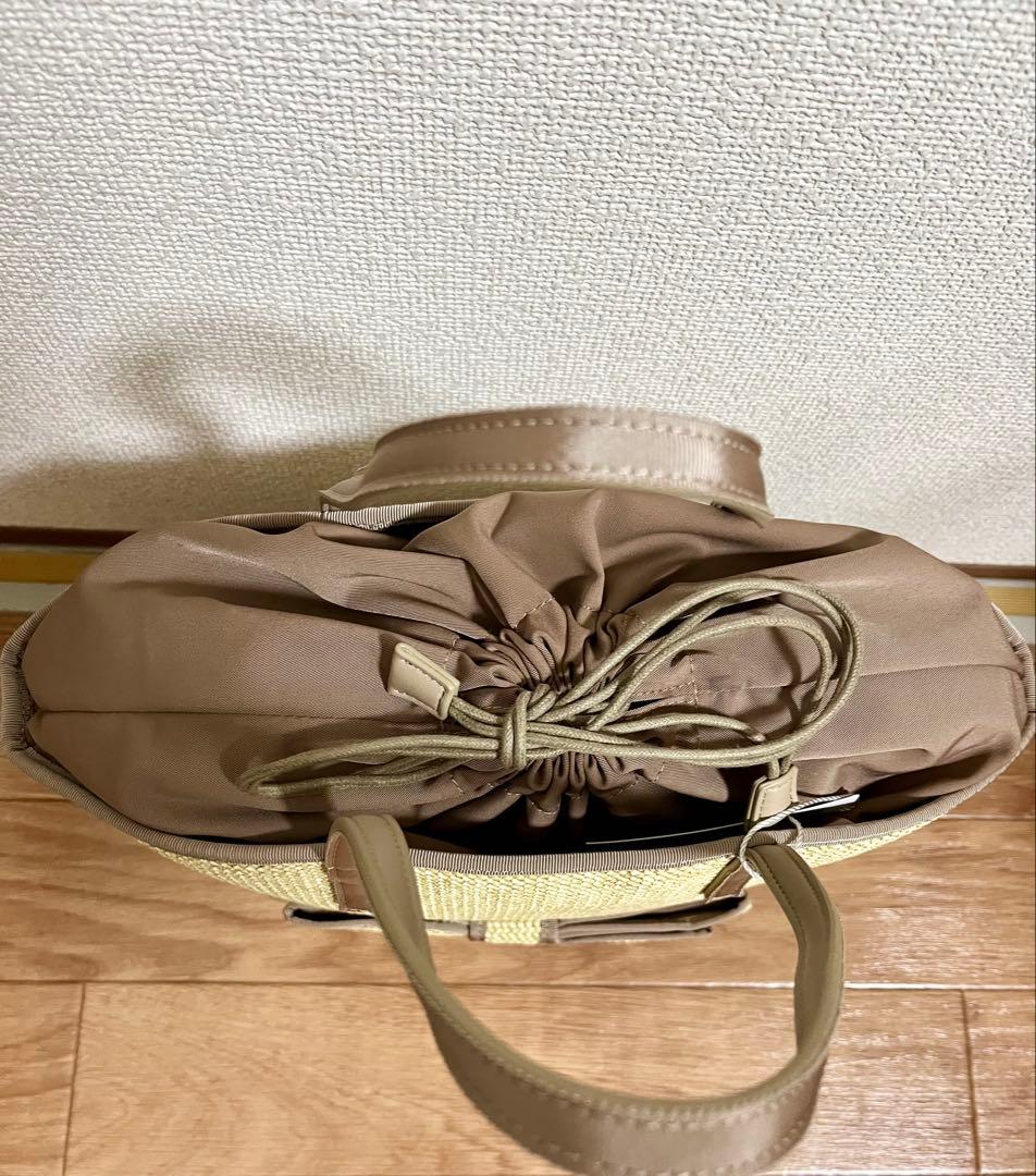トッカ　TOCCA ＴＩＥＤ　ＲＩＢＢＯＮ　ＢＡＳＫＥＴ　かごバッグ