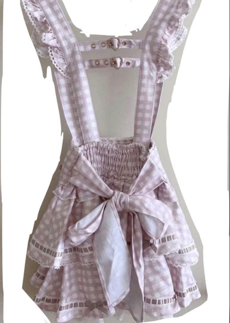 LIZLISAはしごリボンギンガムティアードスカパピンク まとめ買い10％オフ