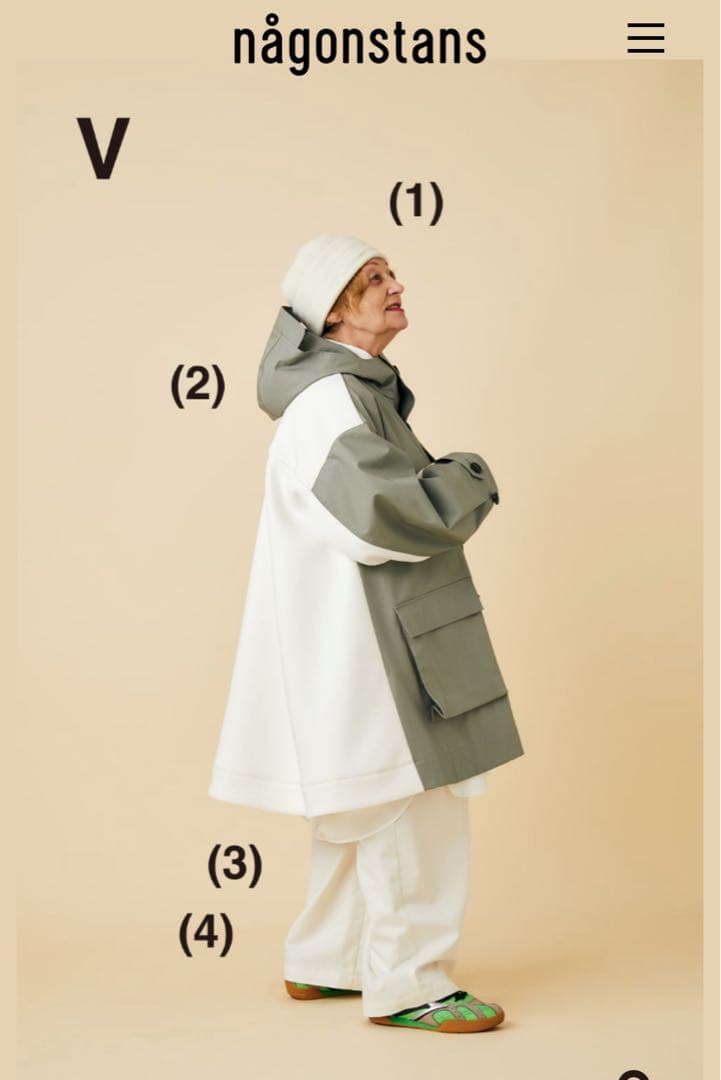 ナゴンスタンス3LAYERED CO POPLIN コンビhooded coat