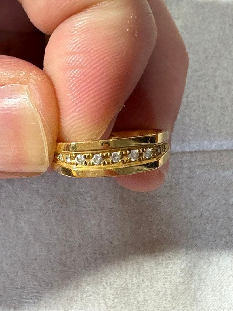 K18金製　ダイヤモンド装飾リング