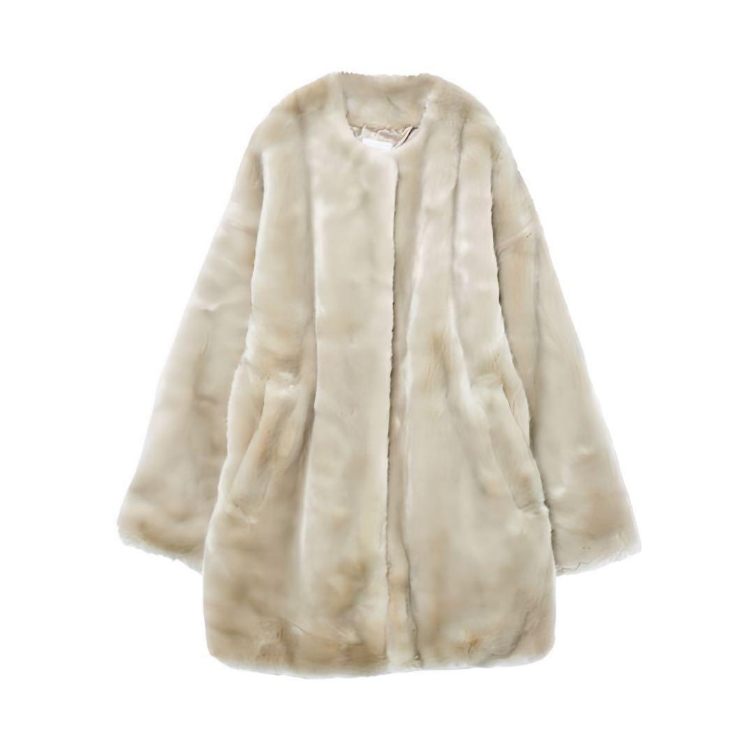 Ungrid / アングリッド / フェイクファーコート ライトグレー