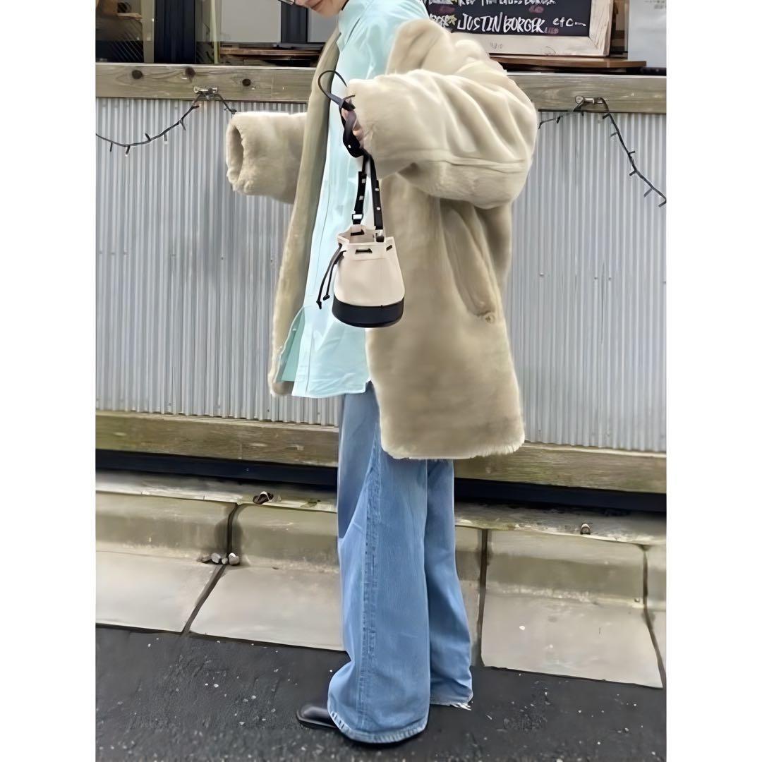 Ungrid / アングリッド / フェイクファーコート ライトグレー