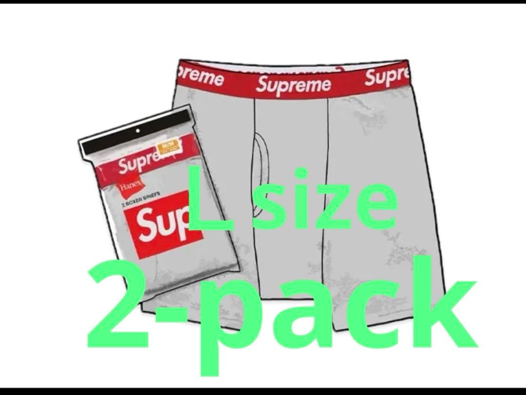 Supreme ボクサーブリーフ 2枚セット L/G