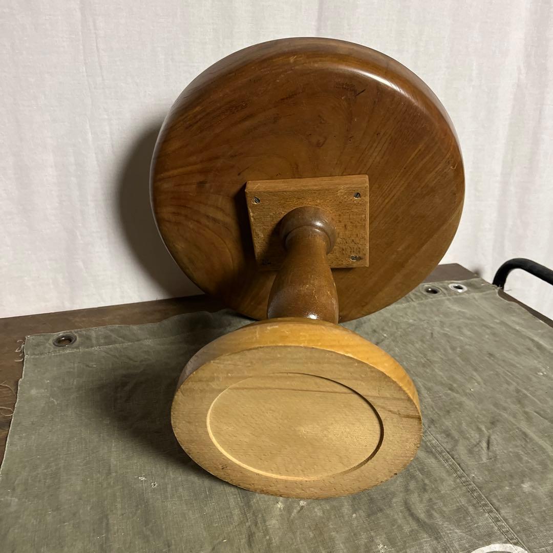 古雑貨アンティーク品◾️木製無垢材 大きなサイズ 木製コンポート皿 飾り台