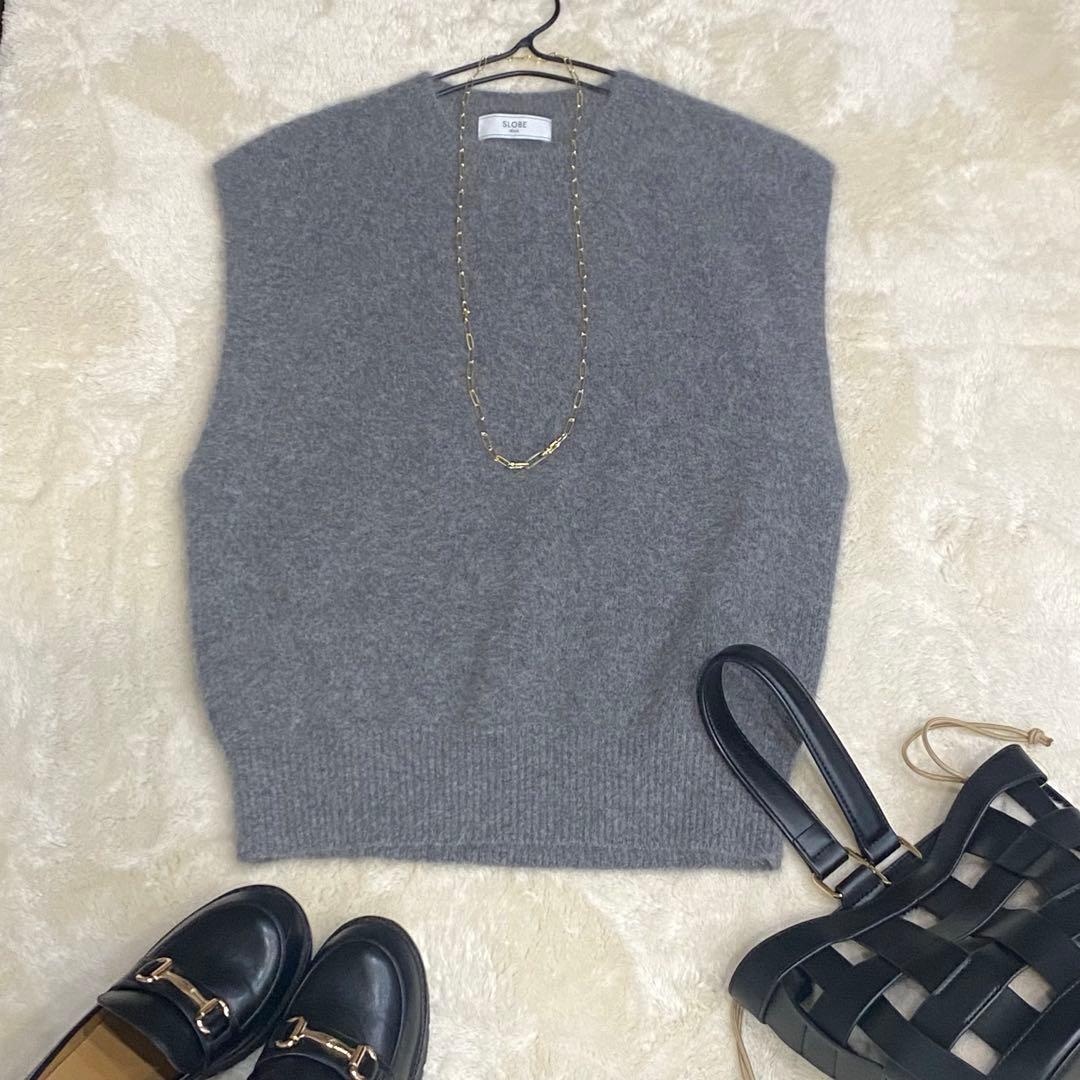 【美品】 SLOBE IENA ふんわり フォックス アルパカ ニットベスト