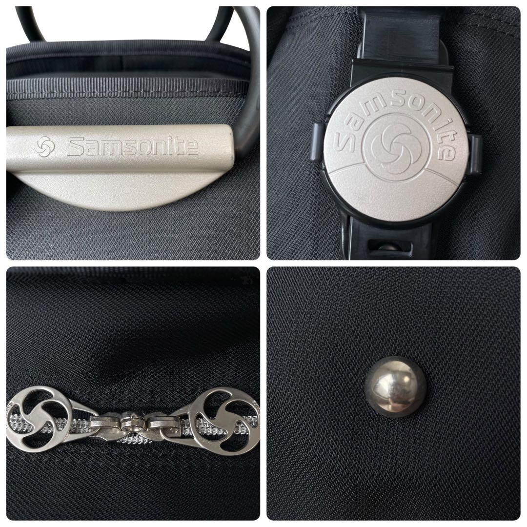 美品 サムソナイト☆2way ロゴ刻印 ボストンバッグ ナイロン ブラック