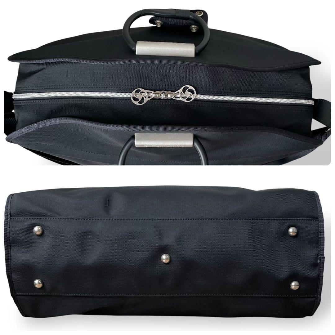 美品 サムソナイト☆2way ロゴ刻印 ボストンバッグ ナイロン ブラック