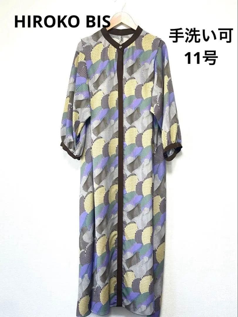 新品タグ付・42,900円☆HIROKO BIS/プリントワンピース ◎手洗い可