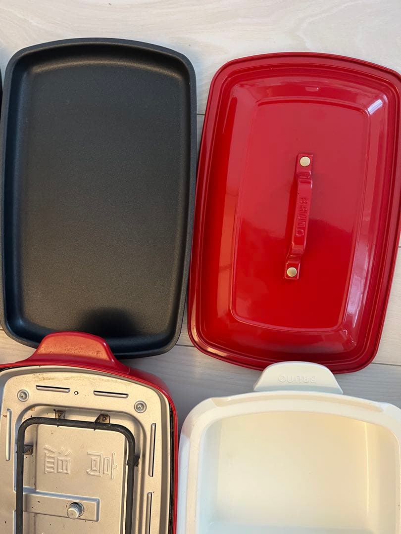 ブルーノ　BRUNO ホットプレート　グランデ　プレート４枚セット　赤