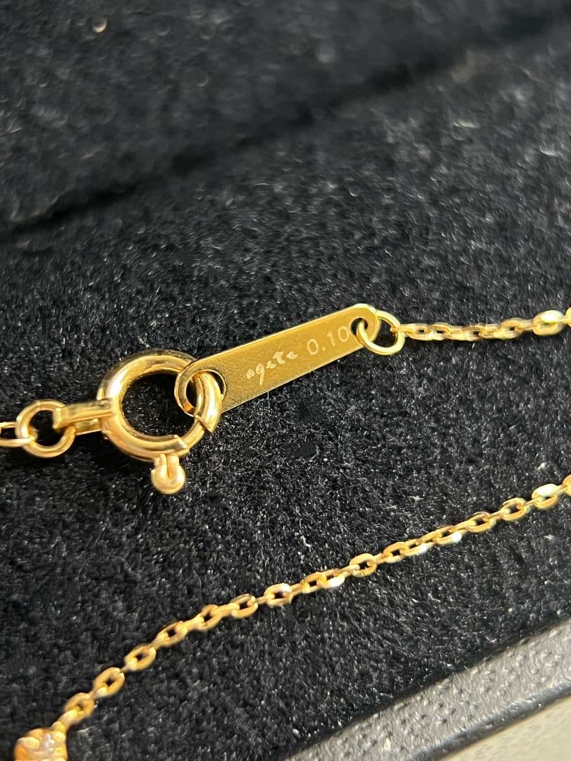 agete ダイヤモンド　K18ネックレス　D0.1ct　18金　ケース付き