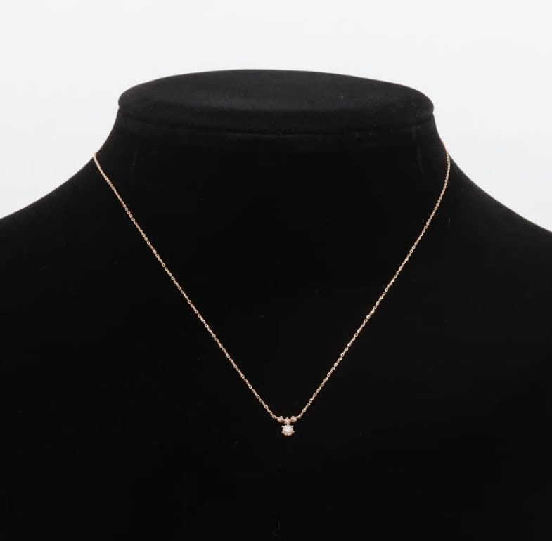 agete ダイヤモンド　K18ネックレス　D0.1ct　18金　ケース付き
