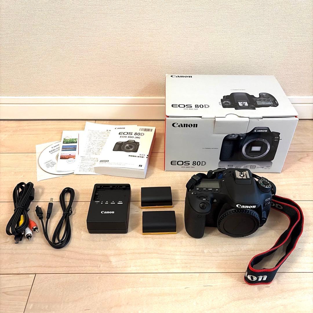 Canon デジタル一眼レフカメラ EOS 80D ボディ＋純正バッテリー2個