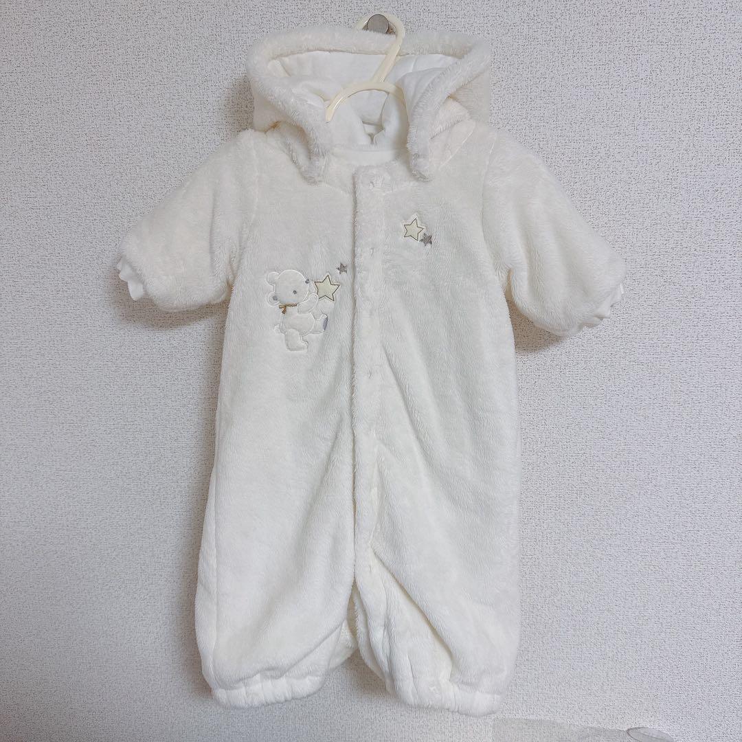 【新品同様】ファミリア　ジャンプスーツ　おくるみ　ファー