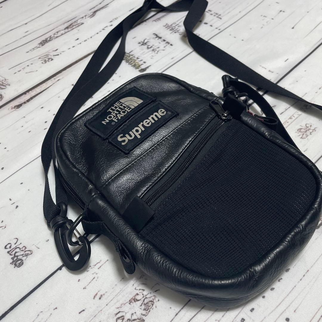 【本革】Supreme ノースフェイス　レザー　ショルダーバッグ　ウエストポーチ