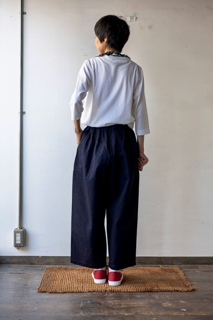 ホームスパン homspun 10オンスデニム ギャザーパンツ